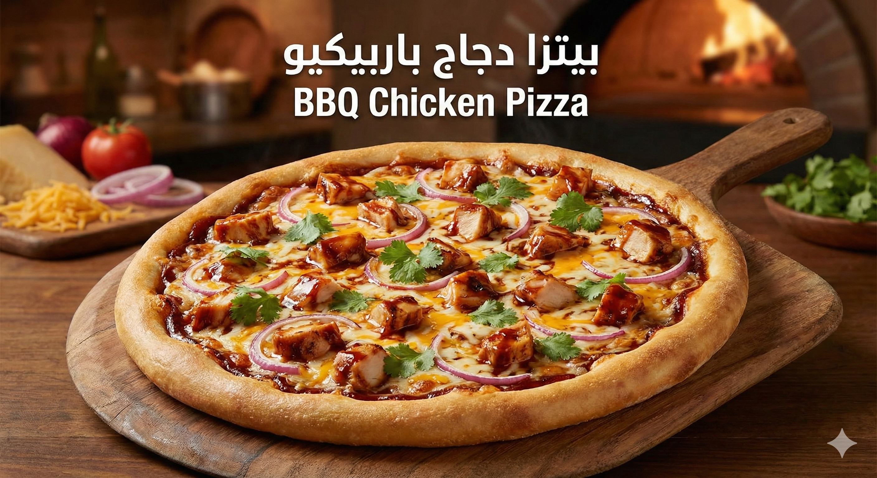 بيتزا دجاج باربيكو كبير